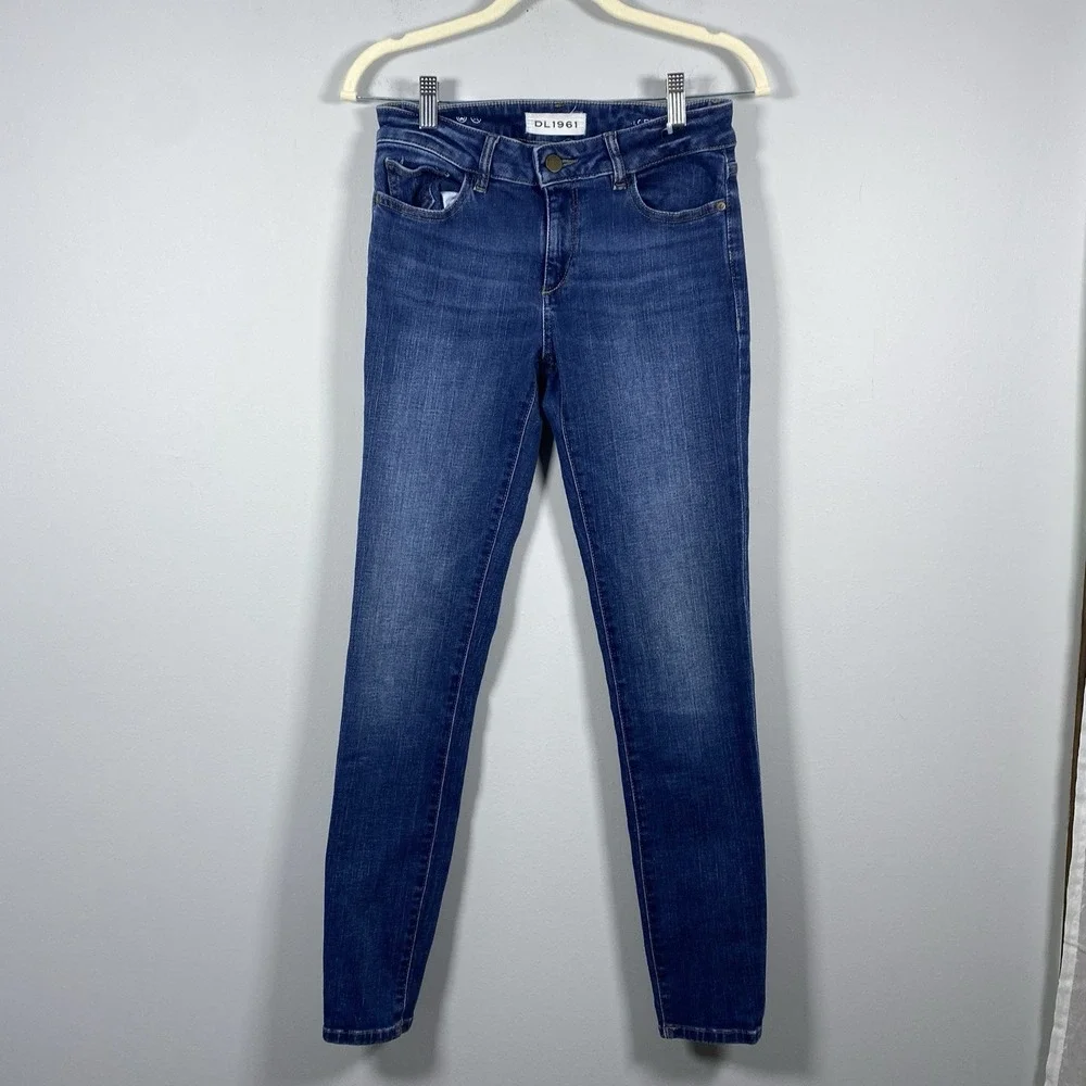 DL1961 Florence Instasculpt‎ Pacific Mid Rise Skinny Jeans Dark Wash Women's 27